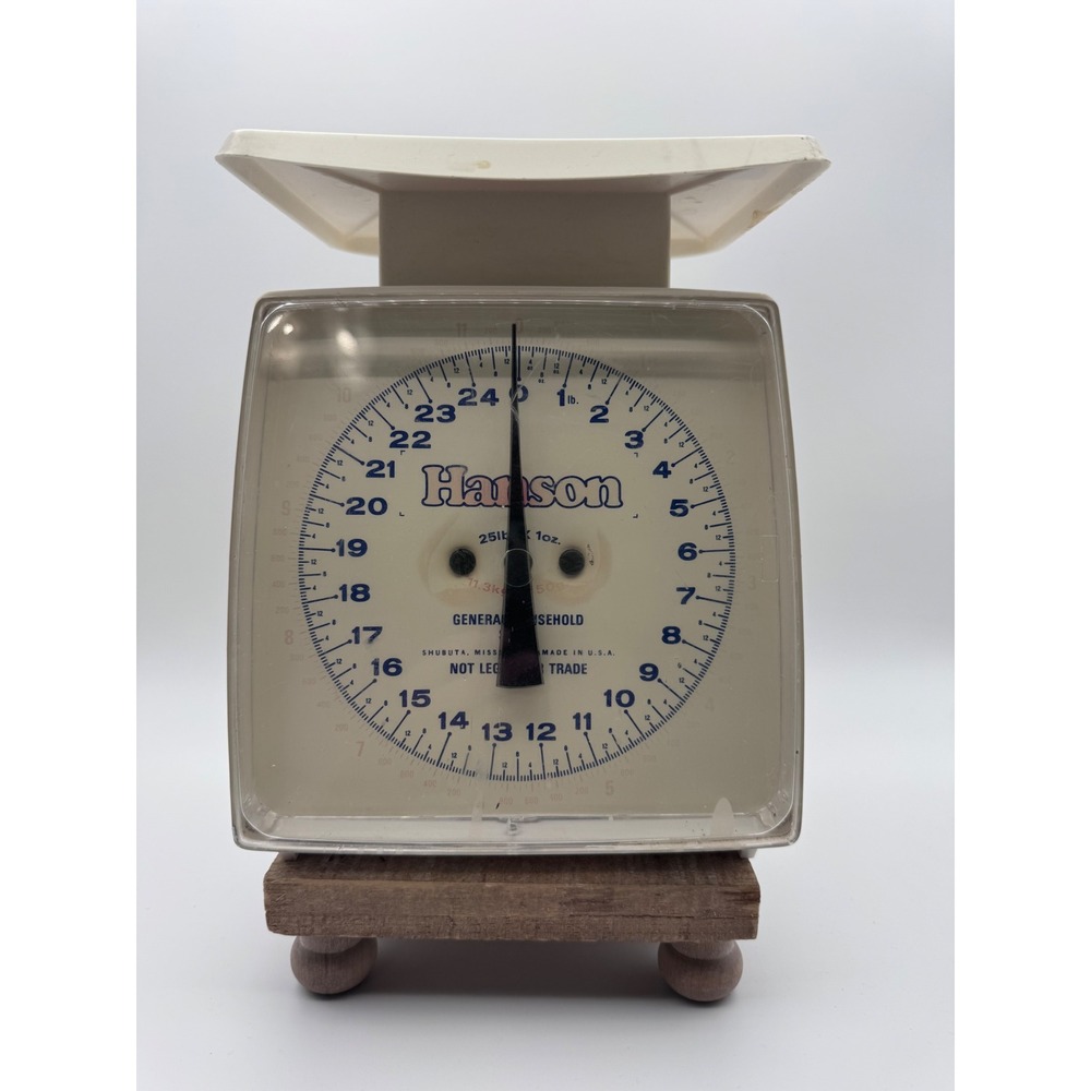 Vintage Hanson General Household Kitchen Scale 25lb Capacity Cream Made in USA